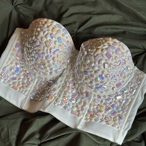 Forever 21 Iridescent Embellished Bustier